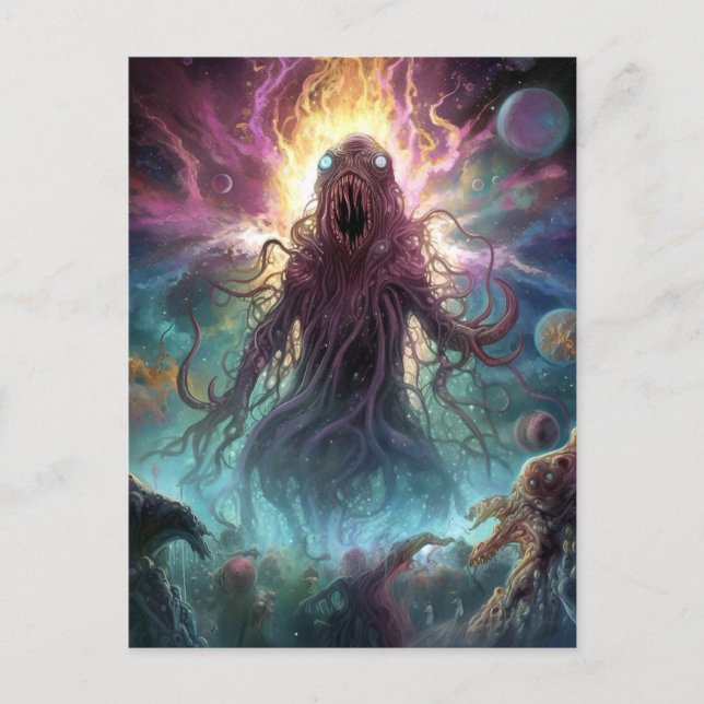 Space Monster Horror Art-vykort Vykort (Framsida)
