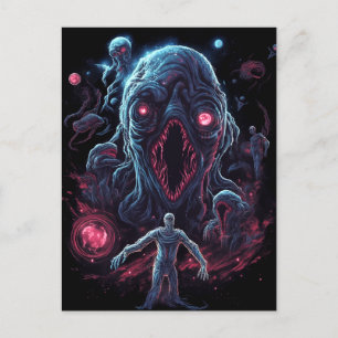 Space Monster Horror Art-vykort Vykort