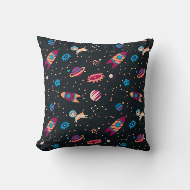 Space Mönster Hundar Kudde (Framsida)