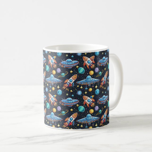 Space Mönster Kaffemugg (Framsida höger)