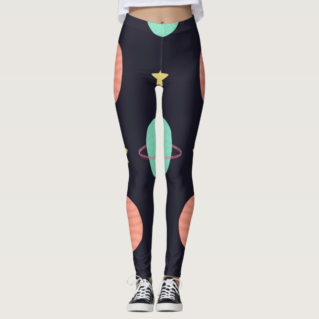 Space mönster leggings (Framsida)