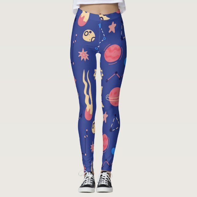 Space mönster leggings (Framsida)