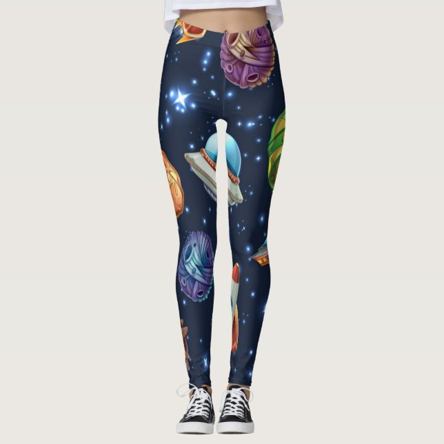 Space mönster leggings (Framsida)