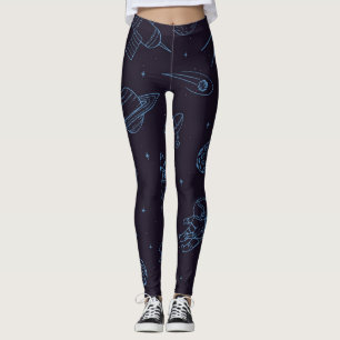 Space mönster leggings