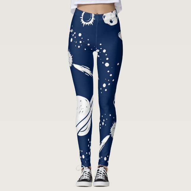 Space mönster leggings (Framsida)