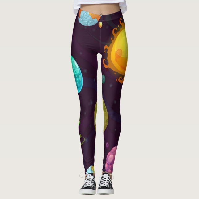 Space mönster leggings (Framsida)