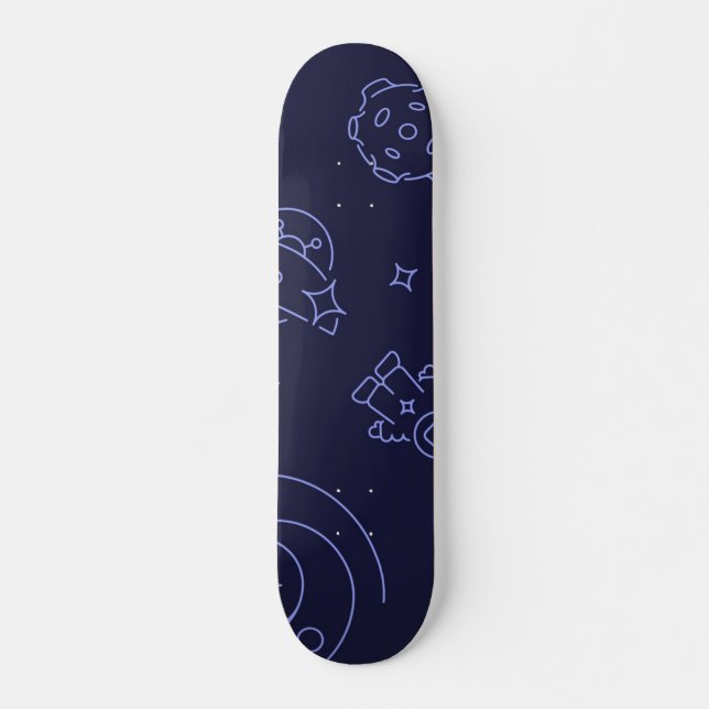 Space mönster mini skateboard bräda 18,5 cm (Framsida)