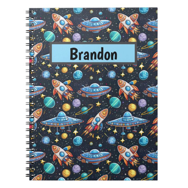 Space Mönster Personlig Anteckningsbok (Framsidan)