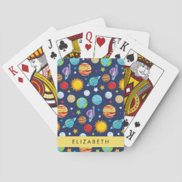 Space Mönster, Planets, Stars, Cosmos, Ditt namn Casinokort