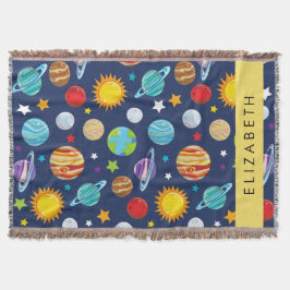 Space Mönster, Planets, Stars, Cosmos, Ditt namn Filt
