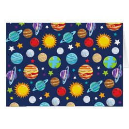 Space Mönster, Planets, Stars, Cosmos, Galaxy Hälsningskort