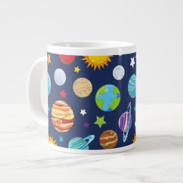 Space Mönster, Planets, Stars, Cosmos, Galaxy Jumbo Mugg