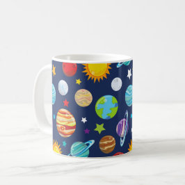 Space Mönster, Planets, Stars, Cosmos, Galaxy Kaffemugg