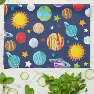 Space Mönster, Planets, Stars, Cosmos, Galaxy Kökshandduk