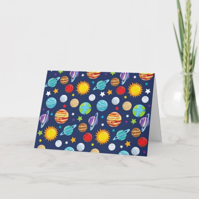Space Mönster, Planets, Stars, Cosmos, Galaxy Kort (Framsida)