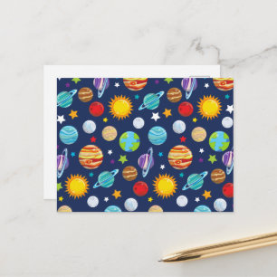 Space Mönster, Planets, Stars, Cosmos, Galaxy Vykort