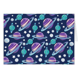 Space Mönster, Planets, Stars, Galaxy, Cosmos Hälsningskort