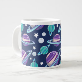 Space Mönster, Planets, Stars, Galaxy, Cosmos Jumbo Mugg