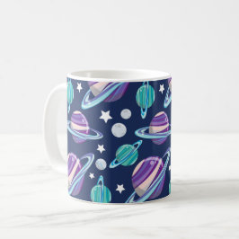 Space Mönster, Planets, Stars, Galaxy, Cosmos Kaffemugg