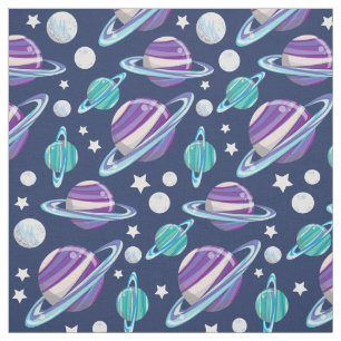 Space Mönster, Planets, Stars, Galaxy, Cosmos Tyg