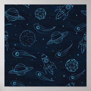 Space mönster poster