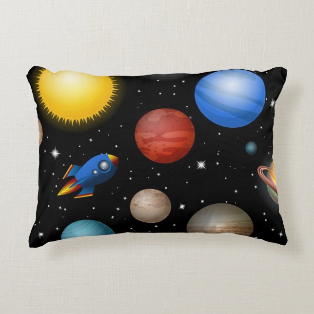 Space mönster prydnadskudde (Framsidan)