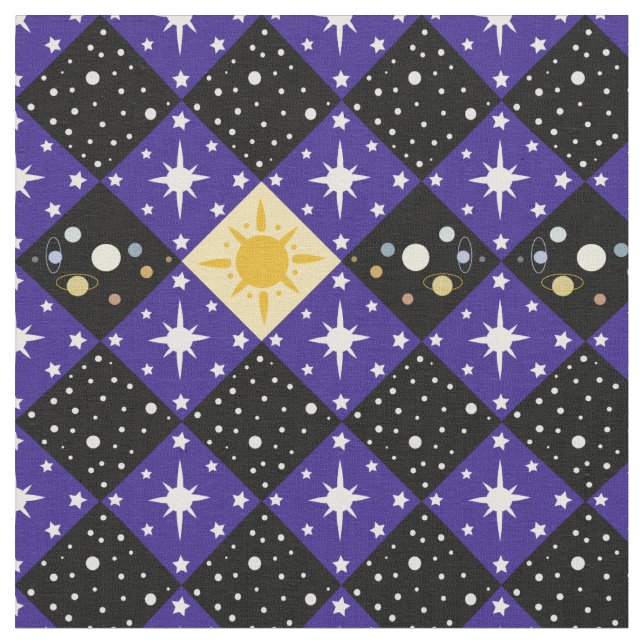 Space Mönster Tyg (Närbild)