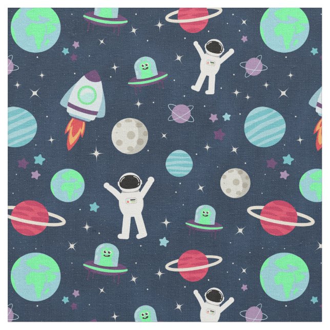 Space Mönster Tyg (Närbild)