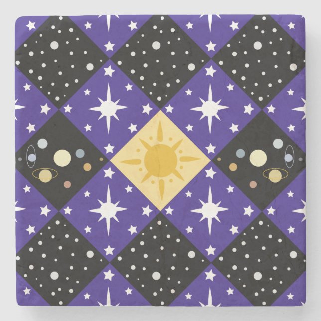 Space Mönster Underlägg Sten (Framsidan)