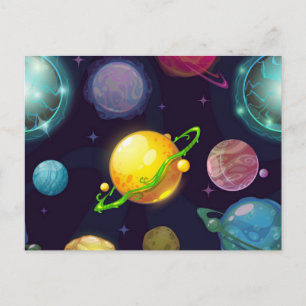 Space mönster vykort