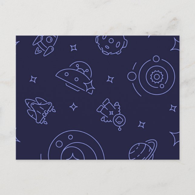 Space mönster vykort (Framsida)