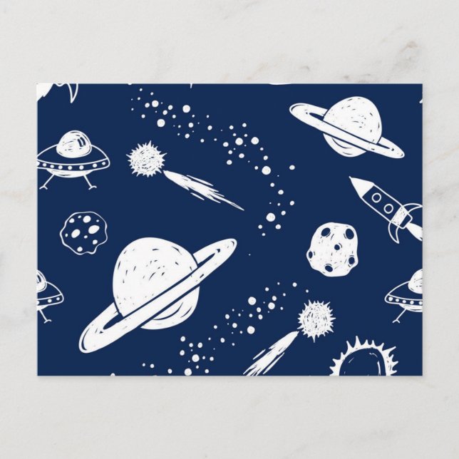 Space mönster vykort (Framsida)