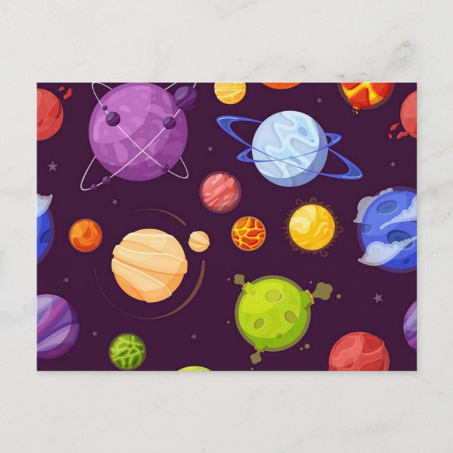 Space mönster vykort (Framsida)