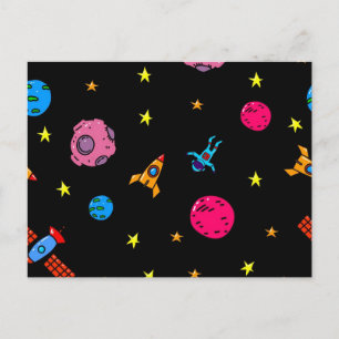 Space mönster vykort
