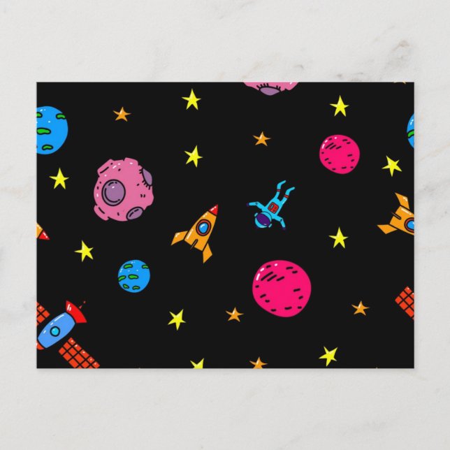 Space mönster vykort (Framsida)