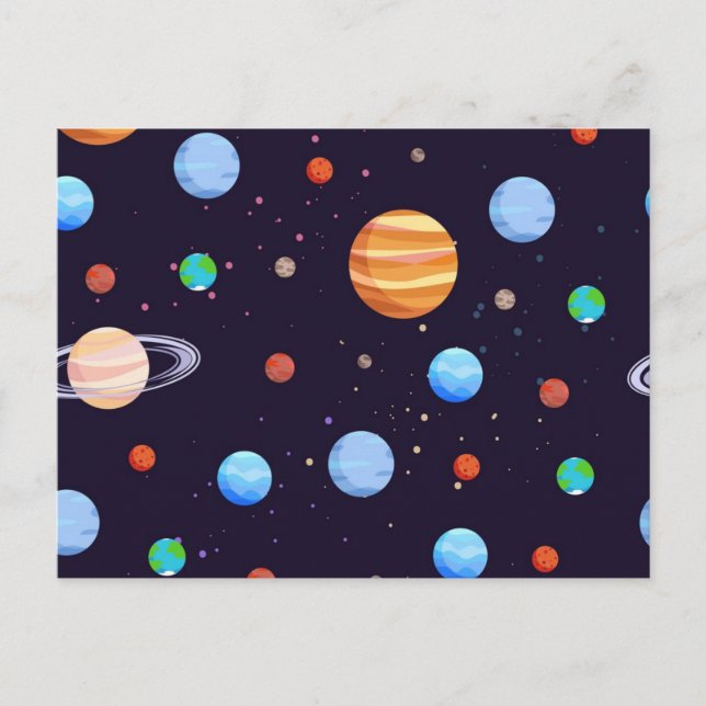 Space mönster vykort (Framsida)