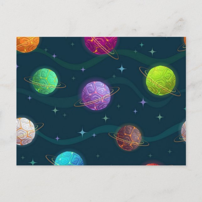 Space mönster vykort (Framsida)