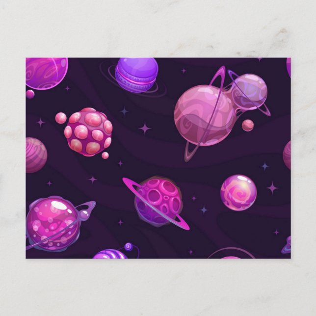 Space mönster vykort (Framsida)