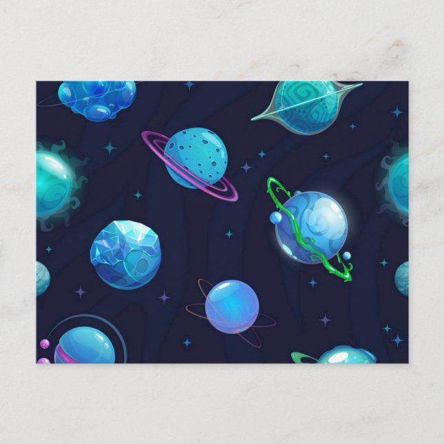 Space mönster vykort (Framsida)
