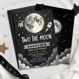 Space Moon 2-årsfirande Inbjudningar
