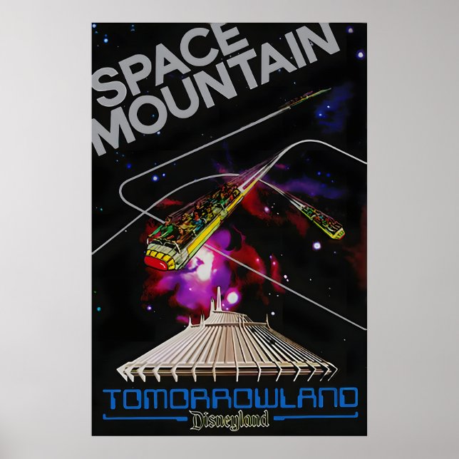 Space Mountain Disneyland Attraktion Postertryck Poster (Framsidan)