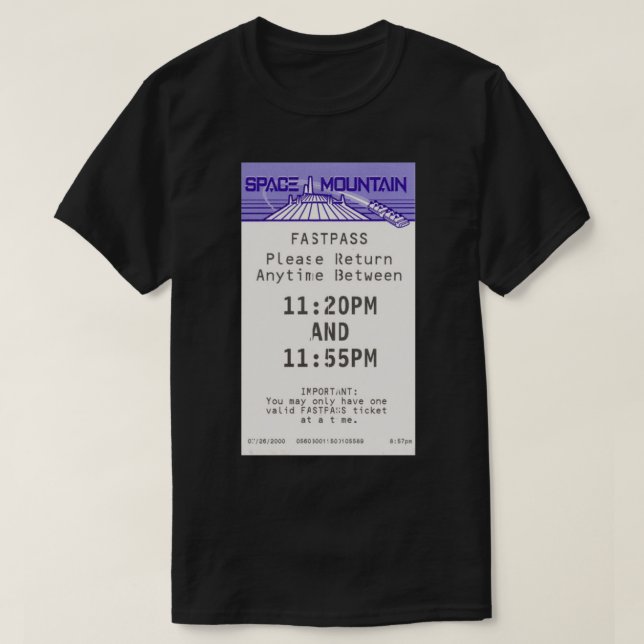 Space Mountain Fastpass Classic T-Shirt (Design framsida)