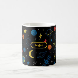 Space Mug with Rocket Ship and Planets for Boys Kaffemugg