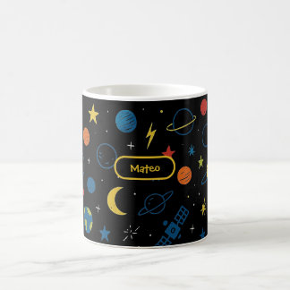 Space Mug with Rocket Ship and Planets for Boys Kaffemugg