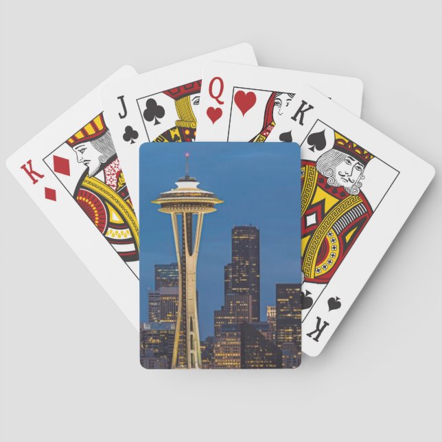 Space Nål och Seattle i centrala staden Spel Kort (Baksidan)