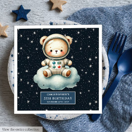 Space Nalle Astronaut Napkins Boy Birthday Pappersservett