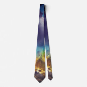 Space Nebula blue gult Alcohol bläck art Slips