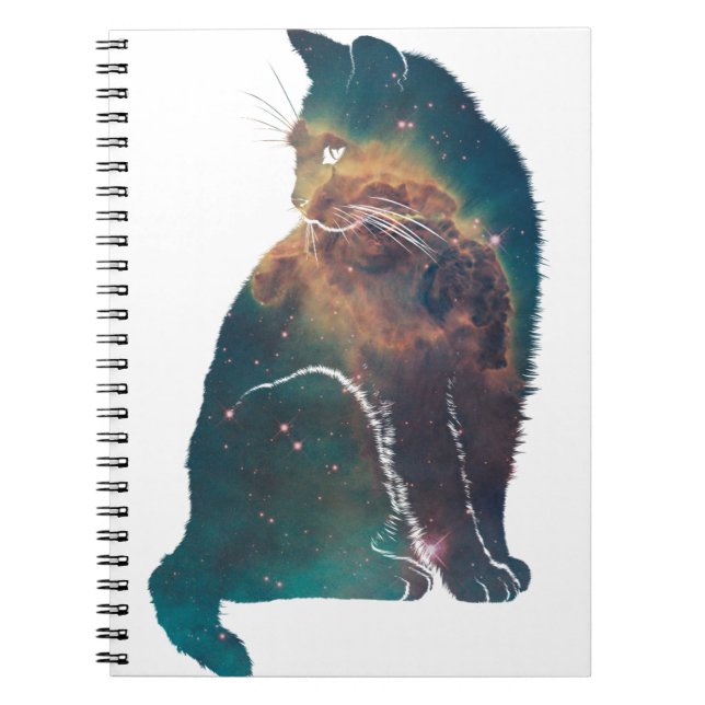 Space Nebula Cat Anteckningsbok (Framsidan)