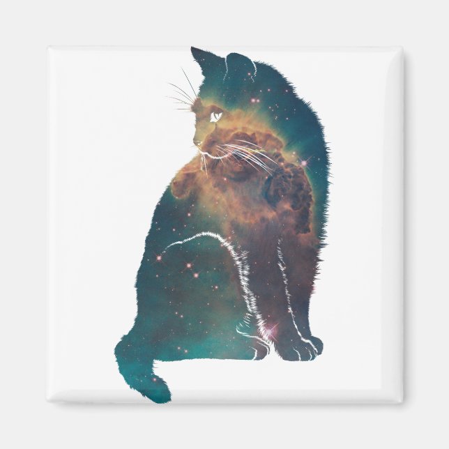 Space Nebula Cat Magnet (Framsidan)