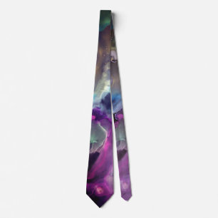 Space Nebula rosa blue gult Alcohol bläck art Slips